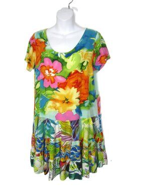 Jams World Hattie Dress EUC Size XS Parisian Garden Tiered Mini Vibrant Floral